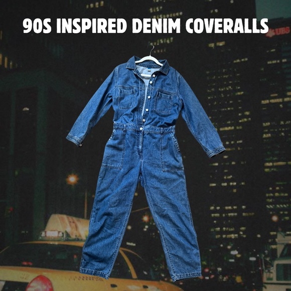 Old Navy Large Denim Coveralls - Picture 1 of 5